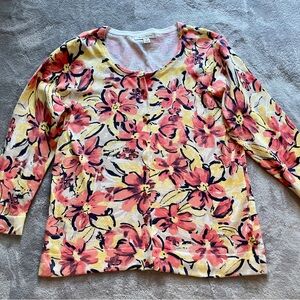 Studio Works Multicolor Floral Cardigan